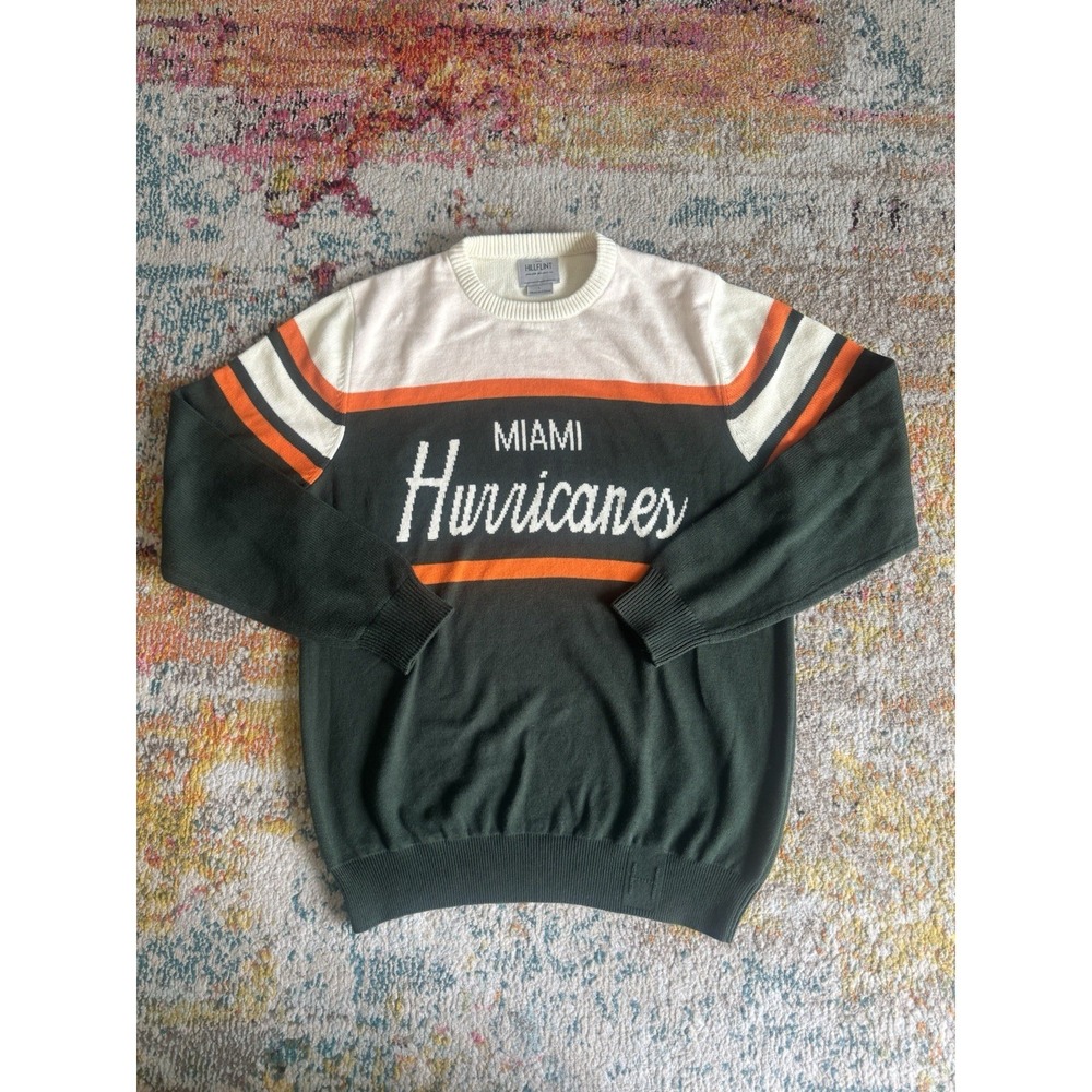 Hillflint Miami Hurricanes Knit Sweater Large Gameday Streetwear